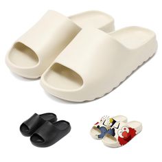 PRICES MAY VARY. Rubber, Ethylene Vinyl Acetate (EVA) sole Platform Slide Sandals, Cream Sandals, Mens Slide Sandals, Slippers For Men, Slides For Women, Beach Slides, Slide Slippers, Soft Slippers, Summer Slippers