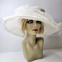 White Lace Hat Elegant Wide Brim Hat White Lace Tulle On Edge Of Brim Enhanced With A Large White Tulle Rosette And More Lacy Ribbon Tulles Light And Breathable Height Of Crown Is Fashionably Enhanced At The Back New Without Tags- Never Used Never Worn Packable! Fold And Pack It In Your Tote Bag, Take It Out And Walla! Its Restores To Its Original Shape! Perfect For Destination Weddings! Drawstring Tie : Adjustable- So You Can Tighten The Interior Drawstring Tie To Make It Smaller/Tighter See Me Tulle Lights, Lace Hat, Betsey Johnson Wallet, Adjustable Dress, Embroidered Labels, Black Hook, Floppy Sun Hats, Sun Visor Hat, Ponytail Hat