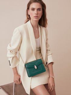 Bulgari Serpenti Bag, Bulgari Bag, Bvlgari Serpenti, Classic Handbags, Designer Crossbody Bags, Bvlgari Bags, Color Inspo, Pocket Mirror, Outfits Winter