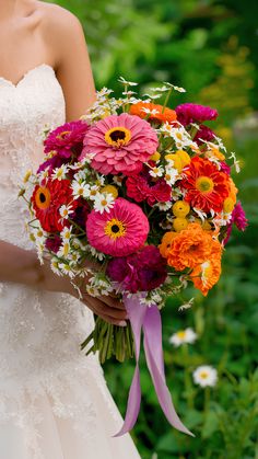 Whimsical Zinnia and Daisy Wedding Bouquets Sunflowers And Daisy Bouquet, Zinnias Wedding, Zinnia Wedding, Daisy Wedding Bouquet, Zinnia Bridal Bouquet, Zinnia Wedding Flowers, Zinnia Wedding Bouquet, Daisy Bouquet Wedding, Zinnia Bouquet