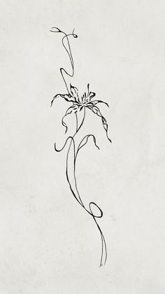 a black and white drawing of a flower