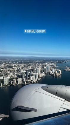 the view from an airplane looking down on miami, florida and other cityscapes