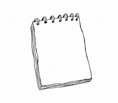 a sketch of a notebook with spirals on the page and one line at the bottom