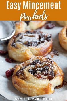 mini mincemeat pastries on a plate with text overlay