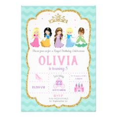 a birthday card with princesses on it