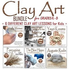 the cover of clay art for grade 3 and 4 is shown with instructions to make it