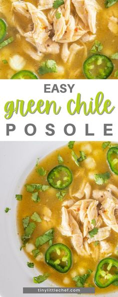 easy green chile soup with chicken and jalapenos