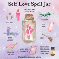 Essential Oil Spells, Beltane Spell Jar, Self Love Magick, Spells For Self Love, Note To Yourself, Self Love Spell Jar, Love Spell Jar, Self Love Spell, Be Kinder To Yourself