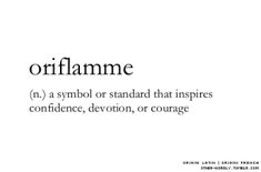 the words oriflamme are written in black on a white background with an orange border