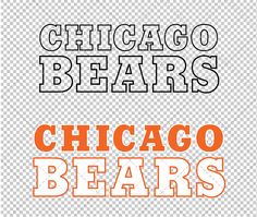 chicago bears font and numbers with transparent background