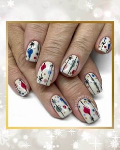 Nail Hacks, Ring Finger Nails, Fall Nail Ideas, December Nails, Festive Nail Art, Light Nails, Christmas Gel Nails, Winter Nail Art, Winter Nail