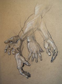 a drawing of two hands reaching for each other