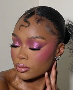 Vacay or night out Fuchsia Makeup, Makeup Looks Black Women, Black Smokey Eye Makeup, Makeup Artist Branding, Pink Eyeshadow Look, Makeup For Black Skin, Barbie Makeup, Brown Skin Makeup, Dope Makeup