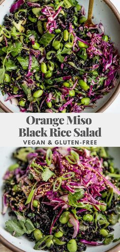 orange miso black rice salad with vegan and gluten - free dressing