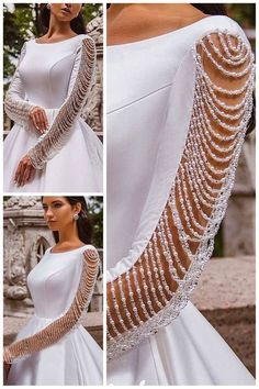 Beaded Bridal Dress, Bridal Sleeves Design, Dress Sleeve Ideas, Wedding Dress Sleeve, Latest Dress Design, Stylish Wedding Dresses, Sleeve Ideas, Fancy Wedding Dresses