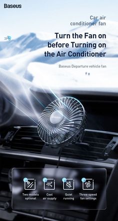 the air conditioner is being used to clean the car's interior and dashboard