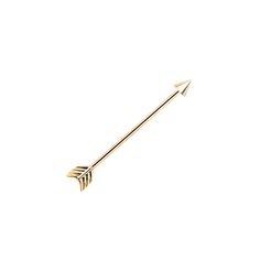 a gold arrow pin on a white background