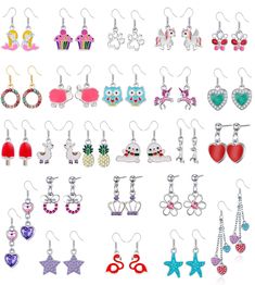 PRICES MAY VARY. ✦BRIGHT & VIBRANT IN COLOR✦Price for 24 pairs of cute dangle earrings in all, versatile styles and colors give you more options for different outfits. Such as purple CZ earring,star dangle earrings, flower earring, heart shape earring, Flamingl earring , mouse earrings, Mermaid earrings and ice cream earrings for beach vacation, cake earrings and crown earrings for birthday party, horse earrings, Christmas earrings for girls ect. ✦UNIQUE EARRINGS& LIVELY & CUTE STYLE✦These lovel Cute Dangle Earrings, Cream Earrings, Horse Earrings, Earrings For Girls, Mermaid Earrings, Birthday Gifts For Teens, Kids Earrings, Cool Gifts For Women, Heart Shaped Earrings