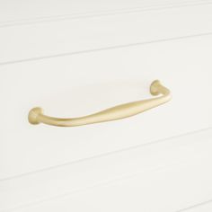 an image of a door handle on a white cabinet