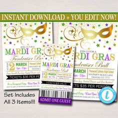 the mardi gras ticket is on sale for $ 3, and it's free