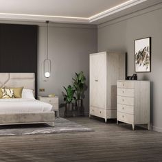 Davina Stone Bedroom Furniture Collection | Luxury Bedroom Furniture Stone Bedroom, Cream Bedroom Furniture, Tall Chest, Gold Handles, Bedroom Collection, Contemporary Bedroom, Furniture Collection, Tapered Legs