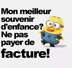 a minion is standing in front of a sign that says, mon mellieur souvenir d'enfrance? ne pass payer de fautre