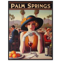 Art Deco Wall Art "Palm Springs" Printed on Premium Matte Paper Framed in Wood. In the 1930s, Palm Springs was a getaway for Hollywood stars. Art Deco Wall Art "Palm Springs" Printed on Premium Matte Paper Framed in Wood. In the 1930s, Palm Springs was a getaway for Hollywood stars. Our ready-to-hang wooden framed posters are sturdy, durable, and ready to hang instantly! The poster is made on our heavier-weight white matte paper that has a natural, smooth uncoated finish that feels luxurious to the touch. The perfect option to stand the test of time.  Features:  Ready-to-hang: The poster is delivered within the frame and is ready to be hung directly on the wall. Frame Material: Durable pine wood. Frame Color: Available in black, and natural or dark brown wood (visible grain). Frame Measure Tropical Art Deco, Art Deco Wall Art, Stars Art, Deco Wall, Art Deco Wall, Spring Prints, Framed Posters, Reflective Surfaces, Paper Frames