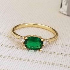 New 18k Gold Plated Oval Cut Emerald Diamond Ring For Women Stamped 18k Gp All Photos Are From The Actual Item No Stock Photo Used. Color May Slightly Differ Due To Lighting. All Gemstones Are Simulated. Comes With A Jewelry Box. Please Check Out My Other Jewelry. Same Day Shipping. Emerald Birthstone Ring, Vintage Emerald Ring, Emerald Engagement Rings, Gold Emerald Ring, Colombian Emerald Ring, Diamond Ring For Women, Emerald Ring Vintage, Emerald Rings, Emerald And Diamond Ring