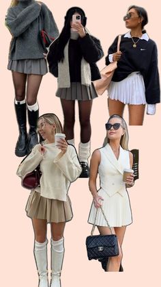 Classy Fall Outfits, Job Clothes, Preppy Women, Skirt Fits, Clothing Essentials, Boots Outfit, Classy Outfits, Aesthetic Clothes, Pleated Skirt