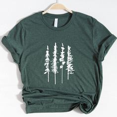 Tree Graphic, Nature Shirts, Tree Shirt, Tree Silhouette, Tshirt Outfits, Pine Trees, T Shirt Diy, Pine Tree, Cute Shirts