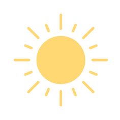 the sun is shining bright yellow on a white background, it appears to be an illustration