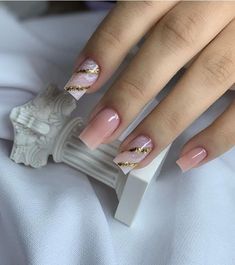 Marble Nail Designs, Nail Salon Design, Fall Gel Nails, Short Coffin Nails, Work Nails, Gel Nail Polish Set, Great Nails, Sparkly Nails