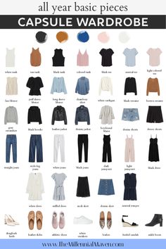 Capsule Wardrobe Women, Minimalist Moda, Capsule Wardrobe Basics, Classic Capsule Wardrobe, Simple Style Outfits, Capsule Wardrobe Outfits, Fashion Capsule Wardrobe, Summer Capsule Wardrobe