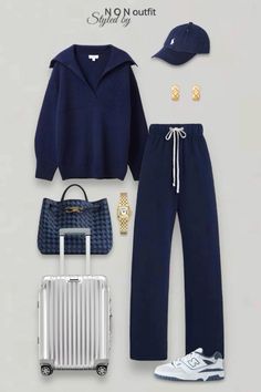 Silver Suitcase, Classic White Sneakers, 750 Shein Gift Card, Navy Blue Outfit, Shein Gift Card, Stylish Outfits Casual, Relaxed Pants, Winter Fashion Outfits Casual, Everyday Fashion Outfits