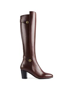 Upton - Women's Tall Heeled Boot in Mahogany | Fairfax & Favor Smaller Calves, Tall Heeled Boots, Boot Tree, Fairfax And Favor, Knitted Dresses, Stirrup Leathers, Tall Boot, Confidence Boost, Long Boots