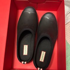 Brand New, Only Tried On Found A Color I Liked Better!! Hunter Clogs, Black Non-slip Sports Clogs, Cheap Non-slip Black Clogs, Durable Black Slip-on Clogs, Functional Black Non-slip Clogs, Hunter Shoes, Women Hunters, Mule Clogs, Mules Shoes