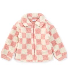 From Mud Pie&#x2C; this jacket features:Checked patternPoint collarLong sleeves with ribbed cuffs for a snug fitZip-front closureSherpa polyesterLining of polyester/cotton jerseyMachine wash/tumble dryImported. Kids Coats Girls, Sherpa Jacket, Mud Pie, Dillard's, Vest Jacket, Cold Weather, Coats Jackets