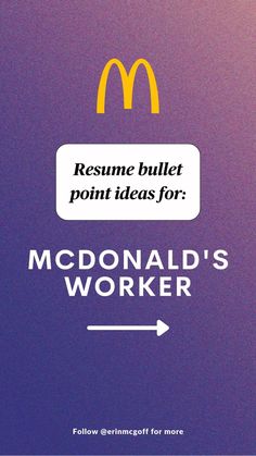 What?! You want to put that you worked at McDonald's on your resume?   Alright! Let's do it then. We're not going to say that you took orders and ran the drive thru. We can do better than that. Try these instead and build your resume to stand out!  Follow for more helpful career tips Working At Mcdonalds, Resume No Experience, Resume Advice, College Job, Job Advice, Career Tips, Drive Thru, Best Resume, Resume Tips