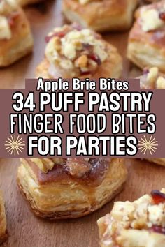 Apple Brie Puff Pastry Appetizer Bites - Puff Pastry Finger Food Bites For Party Appetizers - 34 easy snacks for a party cheap simple appetizer recipes and shareable snacks for party events. These Apple and Brie Phyllo Cups are an easy, one bite appetizer that your party crowd will love!