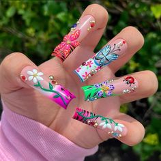 #color #nails #nailart Gel Art Designs, Butterfly Nail Designs, Hello Nails, Finger Nail Art, Nude Nail Designs, Long Nail Designs, Ombre Acrylic Nails, Strong And Healthy, Gel Art