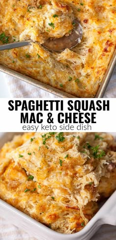 this spaghetti squash mac and cheese casserole is the perfect side dish for dinner