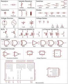 an electronic circuit diagram with various symbols and other electrical components, including the current voltages