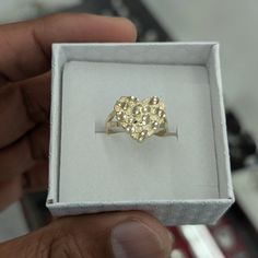 10kt Real Gold Nugget Heart Ring For Women Topp Heart Part 14.5*13.5 Mm Weight 1.91 Gm Size 6.5 Please Check The Picture Carefully To Understand The Size Of The Ring 100% Authentic 10kt Gold Not A Gold Filled Or Not A Gold Plated Never Change Color Or Never Fade Never Tarnish Comes In A Gift Nugget Rings, Gold Nugget Ring, Gold Nugget, Never Change, Gold Heart, Ring For Women, Heart Of Gold, Womens Jewelry Rings, Real Gold