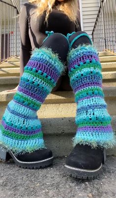 PDF Pattern Fairy Flares Leg Warmers Crochet Flared Leg - Etsy Crochet Fishnet Tights, Fairy Leg Warmers, Crochet Flared Leg Warmers Free Pattern, One Size Crochet Patterns In Yarn, Leg Warmer Crochet Pattern, Flare Leg Warmers, Rave Crochet, Ballet Legwarmers, Leg Warmer Pattern