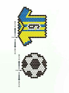 a cross stitch pattern with an image of a soccer ball