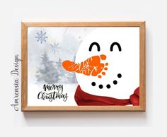 a snowman wearing a red scarf and holding a carrot in his mouth