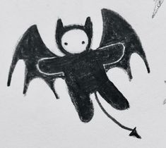 a drawing of a bat flying through the air