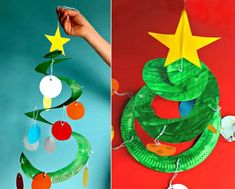 paper plate christmas tree craft for kids to make