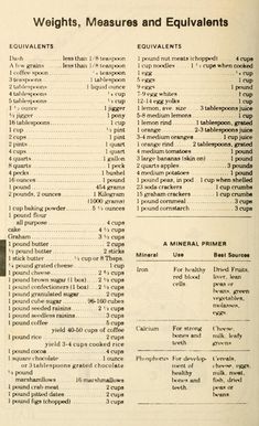 an instruction manual for measuring and equivants, with instructions on how to use them