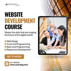 a flyer for a web development course